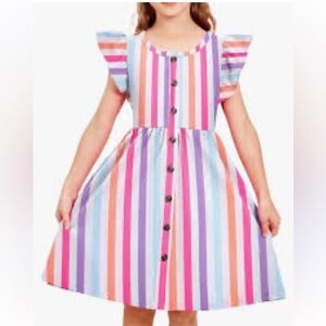 SHEIN Multicolor Striped Kids Dress